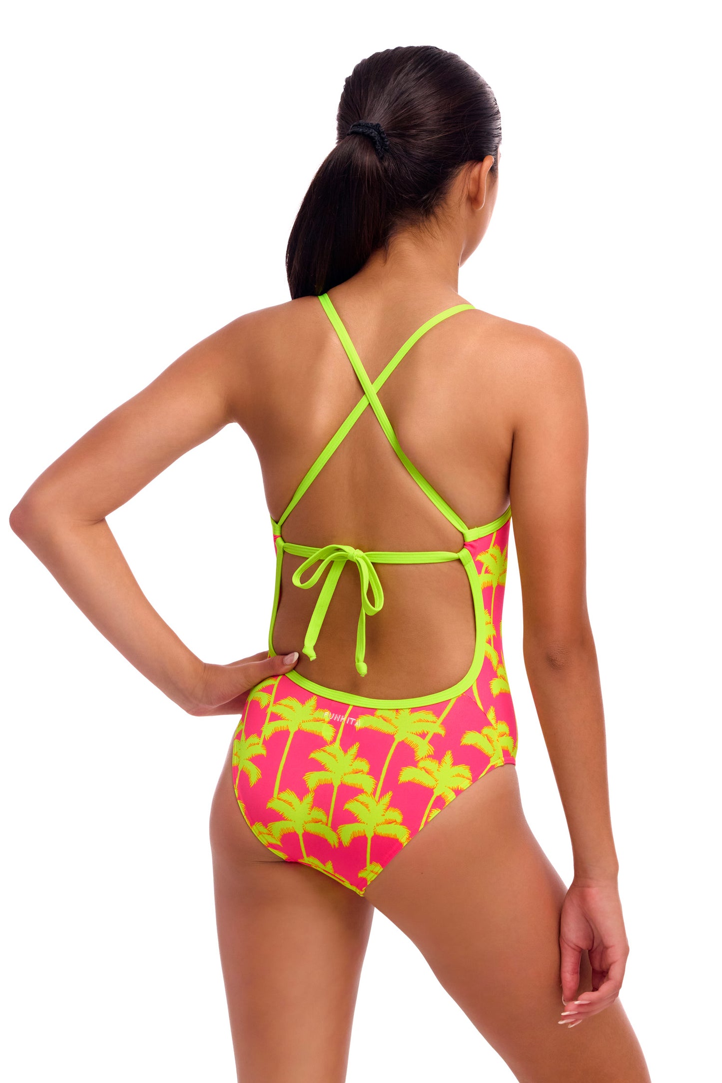 Maillot une pièce moulant rose chatouilleux Funkita pour filles