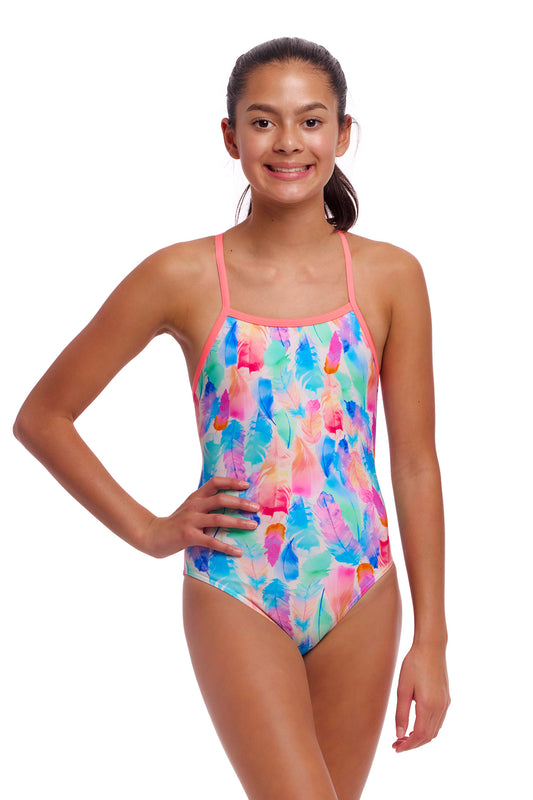 Funkita Girls Tickle Pink Tie Me Tight One Piece