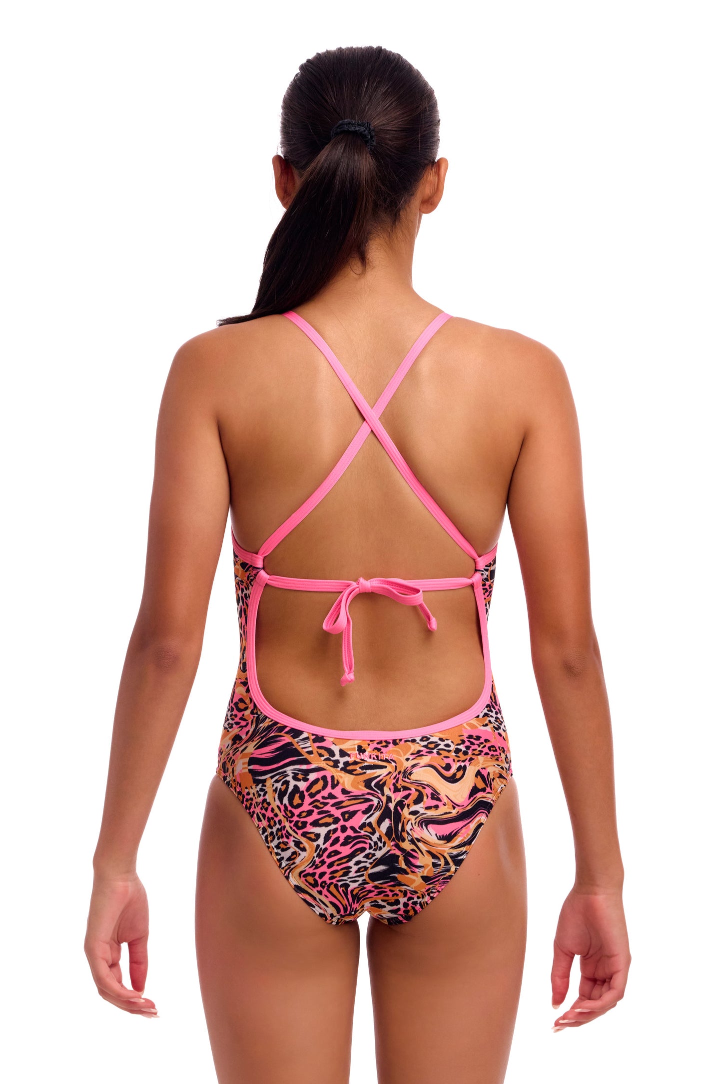 Maillot une pièce moulant rose chatouilleux Funkita pour filles