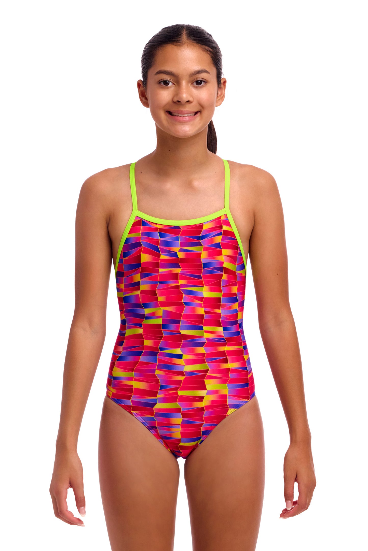 Maillot une pièce moulant rose chatouilleux Funkita pour filles