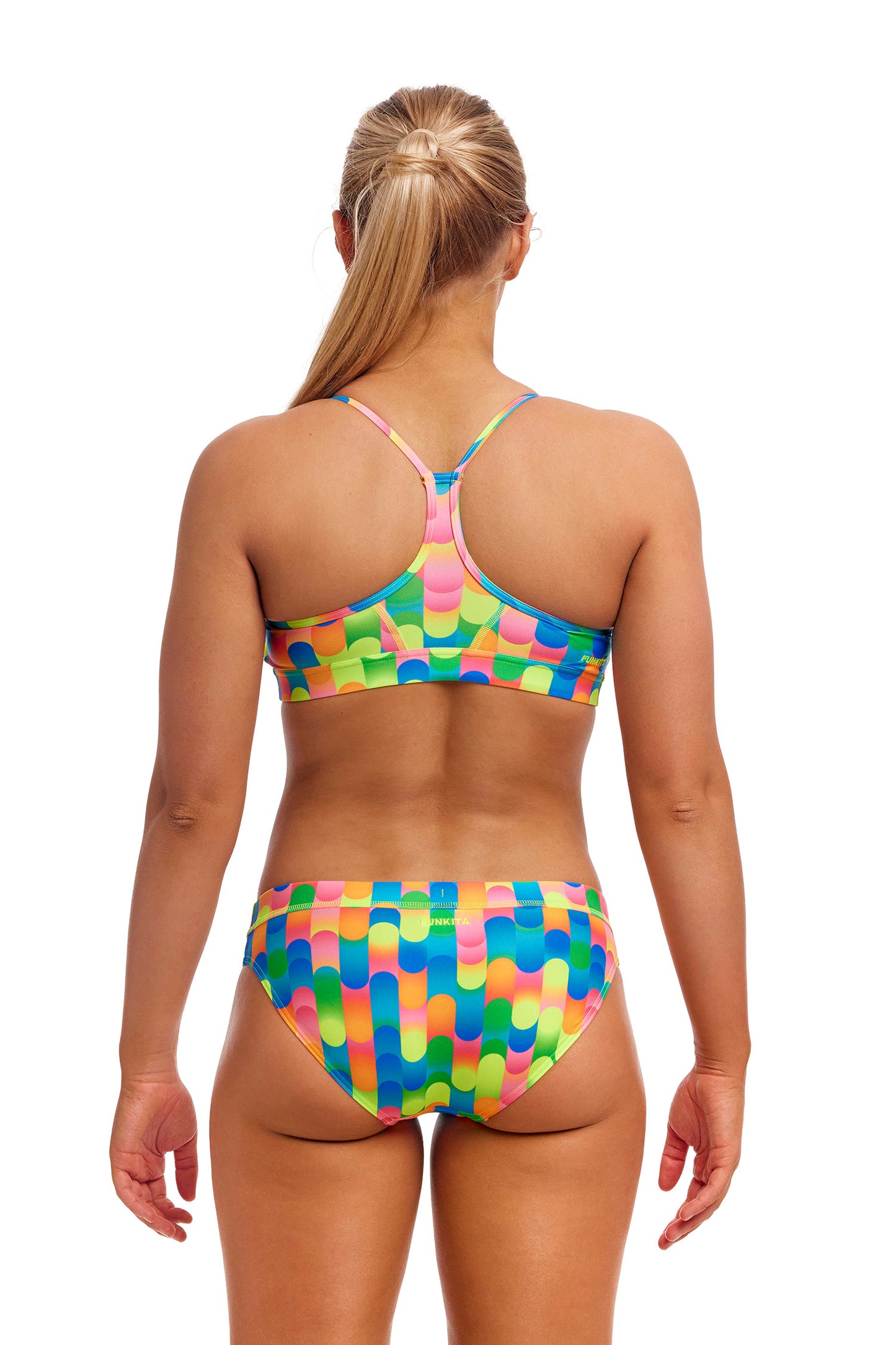 Funkita Women's Blocked Dotty Swim Crop Top - Top Only - All4Swim