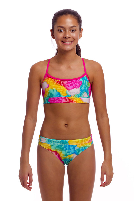 Funkita Girls Cloudy Colours Racerback Swim Crop Top - Top Only