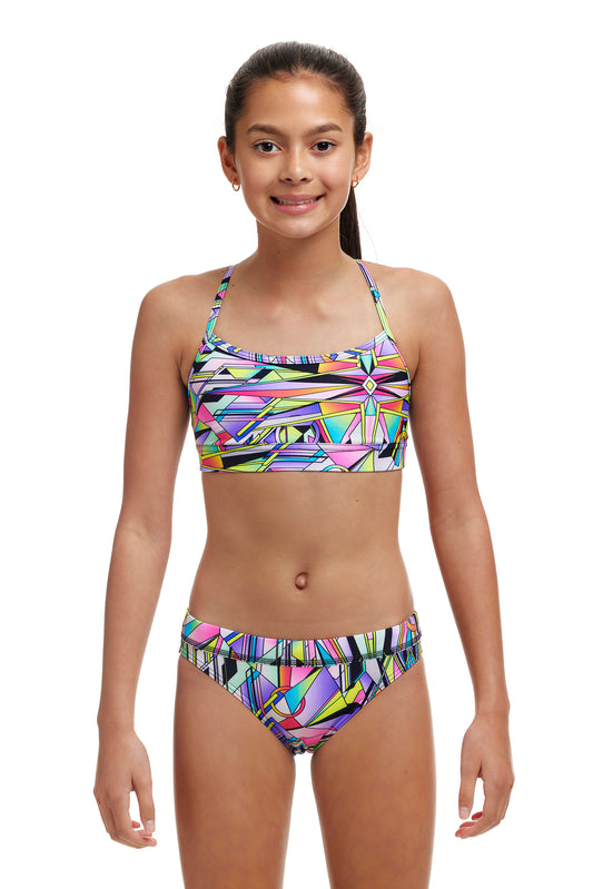 Funkita Girls Scissor Kick Racerback Swim Crop Top - Top Only