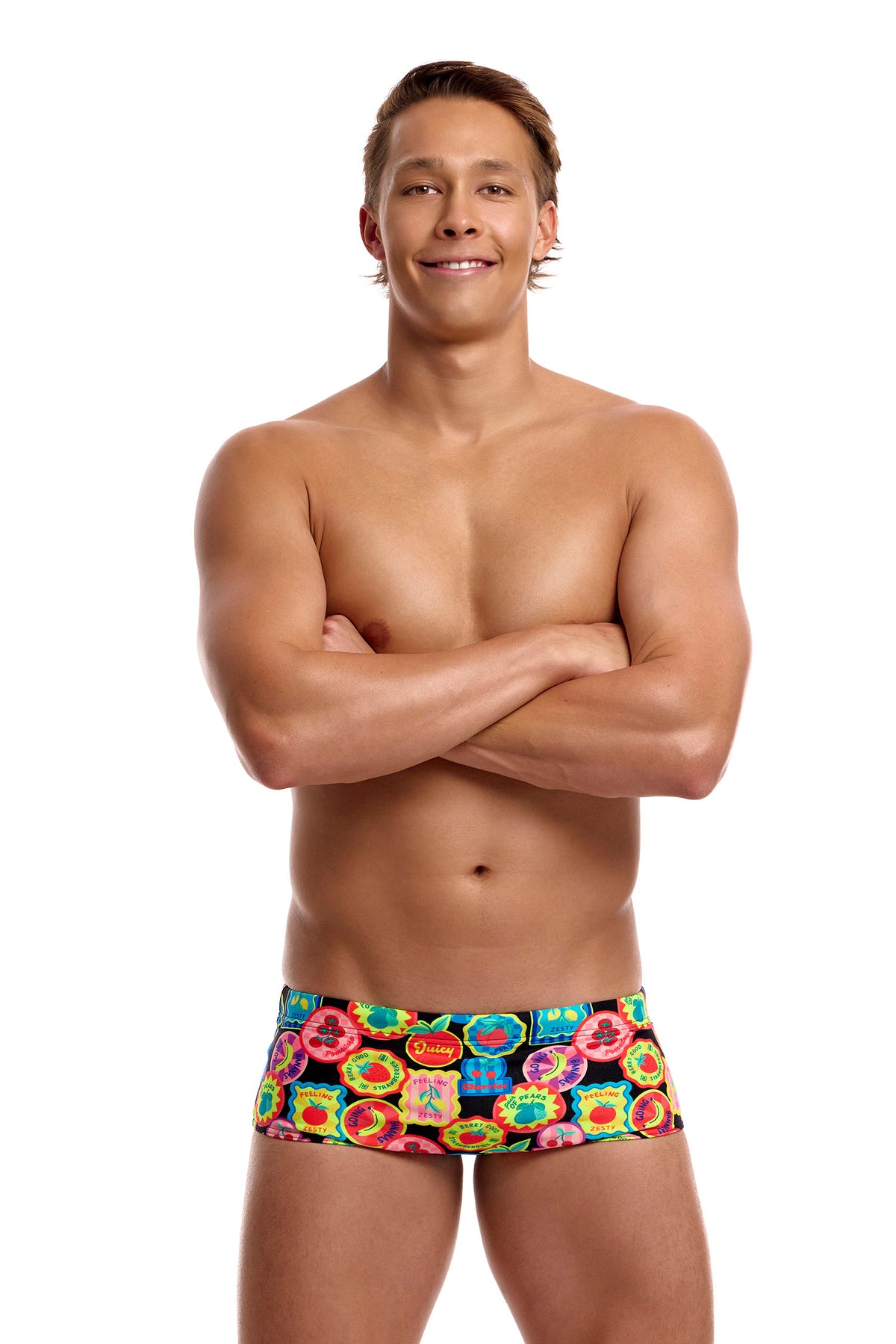 Funky Trunks Men's Berry Good Sidewinder Trunks