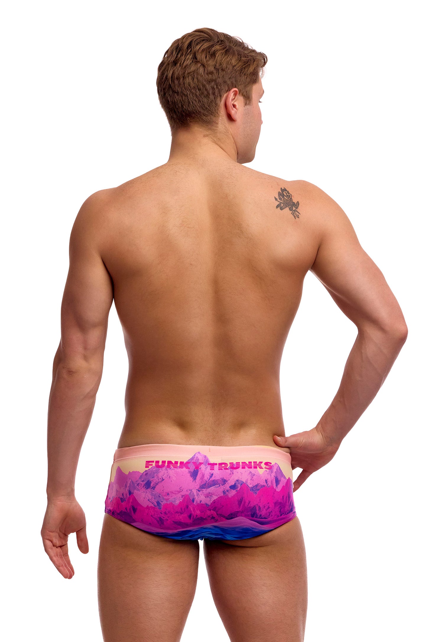 Funky Trunks Men's Pink Peaks Sidewinder Trunks