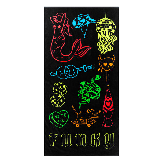 Funky Doodles Cotton Towel