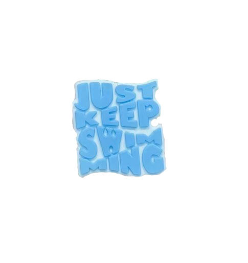Just Keep Swimming Square Croc Charm - All4Swim