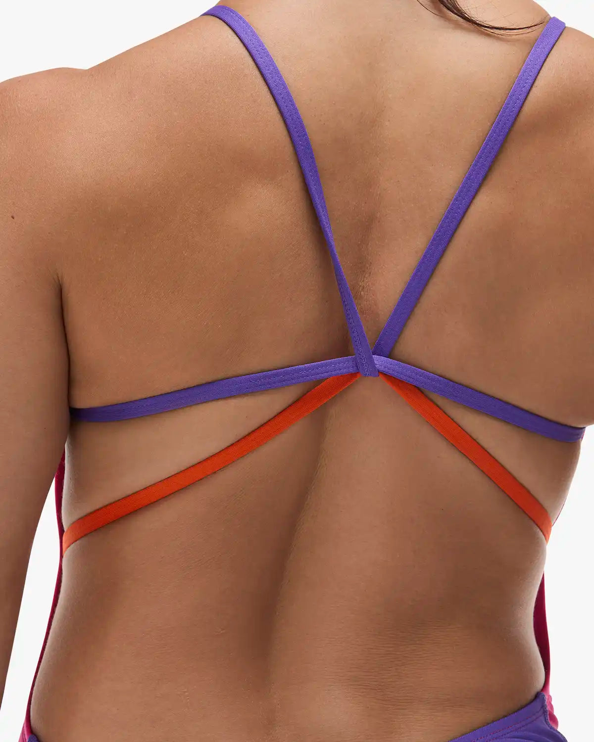 Maillot de bain imprimé dos en V Speedo Club Training pour femme - Rose/Jaune