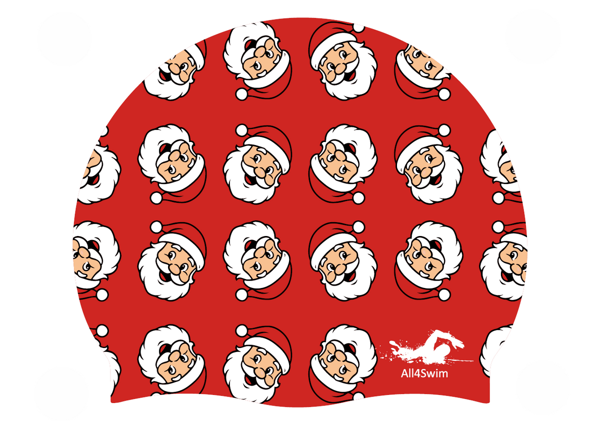 Christmas Santa Faces Swim Hat
