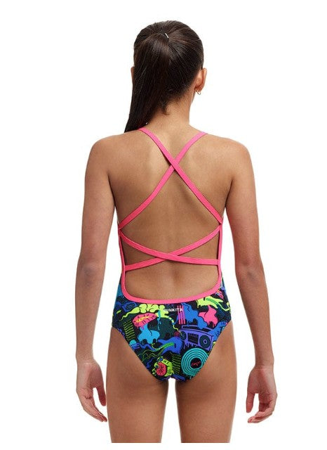 Maillot une-pièce long à bretelles Poppy de Funkita pour filles