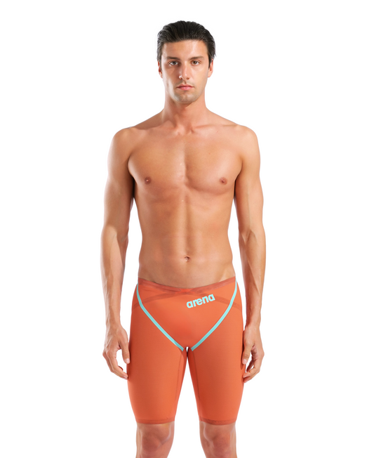 Arena Powerskin Carbon Glide Jammer pour homme - Édition limitée - Corail coucher de soleil