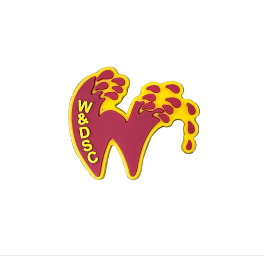 The Wareham Swimming Club Shoe Charm by All4Swim features a stylized 