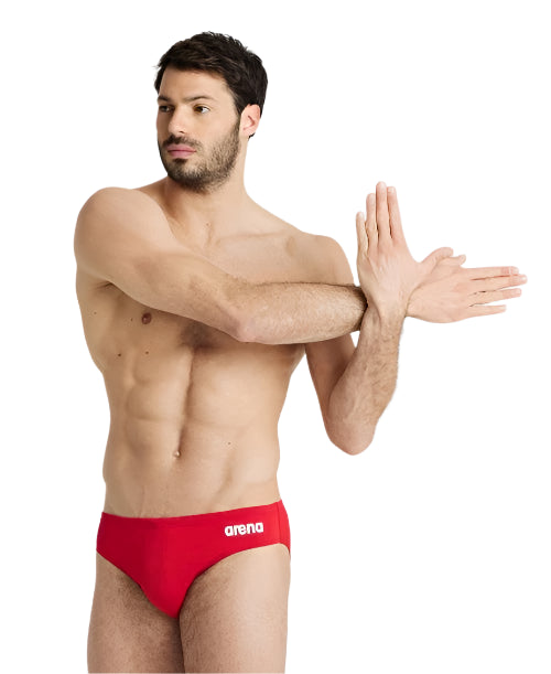 Arena Performance Men's Solid Team Swim Briefs - Red - All4Swim