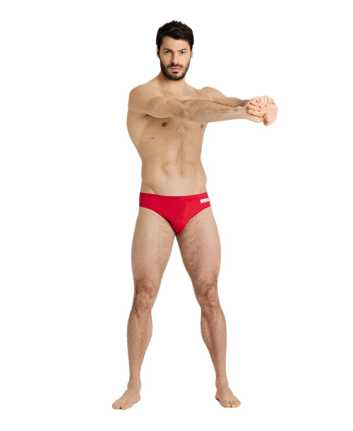 Arena Performance Men's Solid Team Swim Briefs - Red - All4Swim