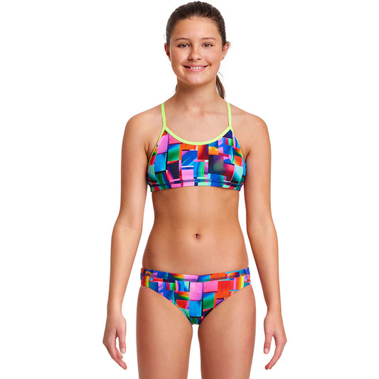 Funkita Girls Patch Panels Racerback Two Piece - All4Swim