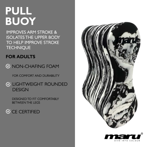 Maru Pull Buoy (Black/White) - All4Swim