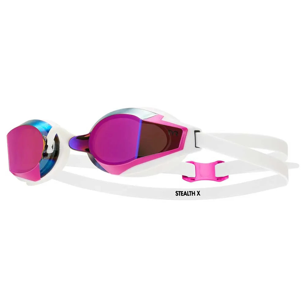 TYR Stealth X Mirror Racing Goggles - White/Pink